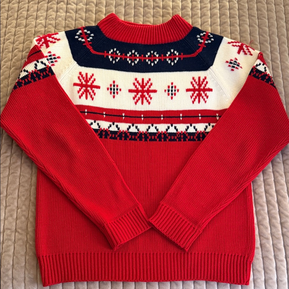 Vintage Red and White Ski Sweater